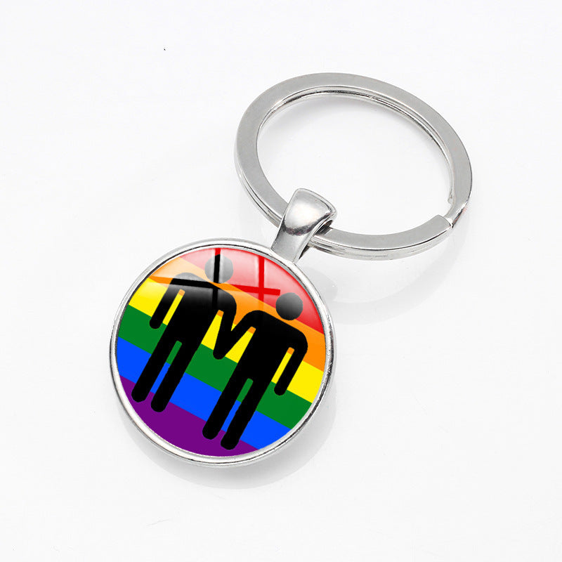 Wholesale Rainbow LGBT Zinc Alloy Keychain